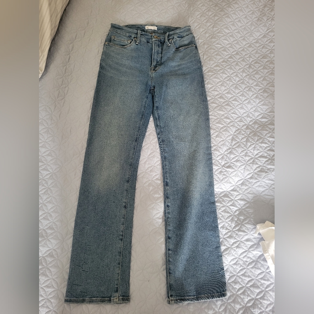 Good American Blue Straight Leg Jeans